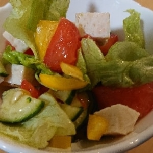 白菜とセロリとトマトのオリーブオイルサラダ